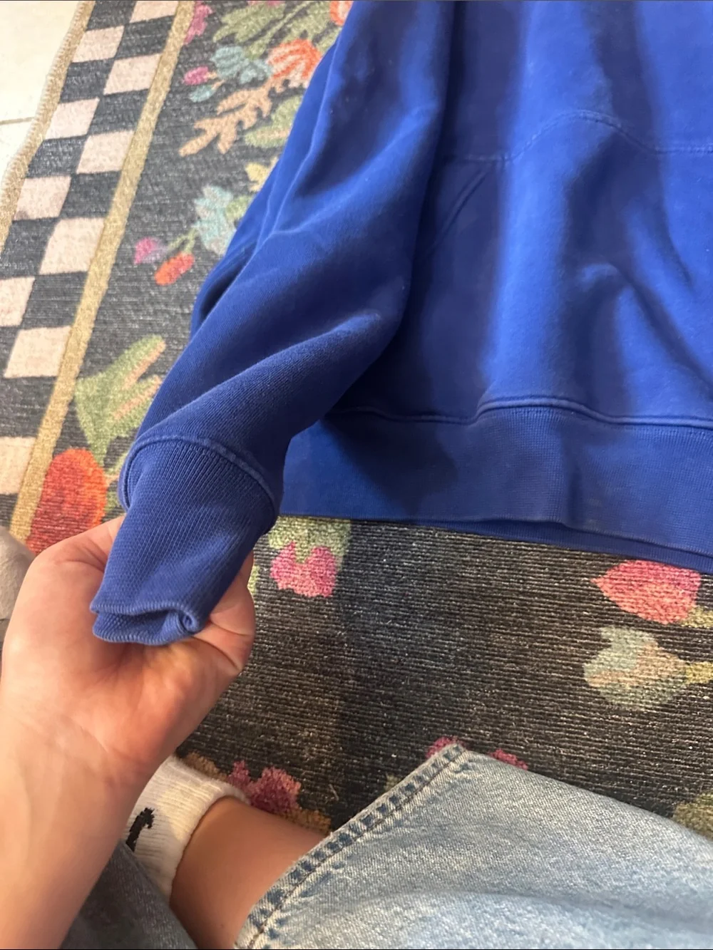 Nike Royal Blue Crewneck Hooded Sweatshirt with Small Sail Logo